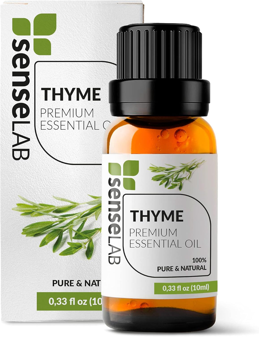SenseLAB Thyme Essential Oil - 100% Pure Extract Thyme Oil - Therapeutic Grade Essential Oils - Outdoor Protection - Hair and Skin Care Oil - Aceite de Tomillo (10 ml)