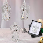 Tioncy 4 Pcs Crystal Angel Hanging Ornaments, and Glass Crystal Angel Decor, Blessing Gift for Women Nurse Coworker Friendship Anniversary(Folded Hands)