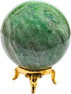 Amazing Gemstone Green Aventurine Crystal Ball with Stand - 2.5 Inches Large Crystal Sphere Meditation Balls for Witchcraft and Decorative Balls