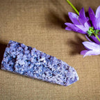 Natural Grape Agate Geodes Tower Healing Crystal Cluster Wands Square Gemstone Mineral Point Obelisk Specimen for Home Décor Meditation Reiki Chakra Therapy,30~100g