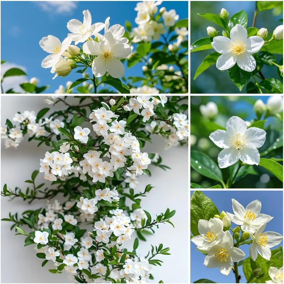 410 Climbing Jasmine Seeds for Planting - Fragrant White Flowering Vine - Perennial Evergreen Outdoor Garden Plant for Trellis, Fence, and Pergola