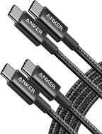 Anker USB C to USB C Cable, Type-C 60W Fast Charging Cable (6 FT, 2Pack) for iPhone 17 Series, iPad mini 6 and More (Black)