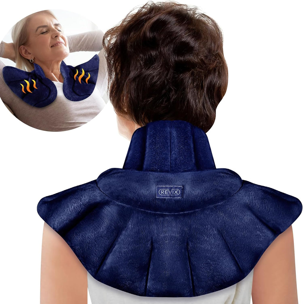 REVIX Microwave Heating Pad for Neck Shoulders and Back, Weighted Hot Neck Shoulder Wrap with Herbal Aroma, Microwavable Moist Heat Warmer, Scented