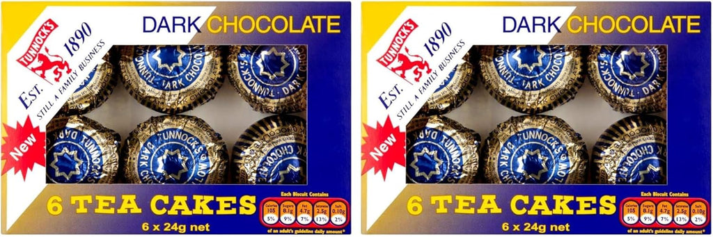 Tunnock's Tea Cakes Dark Chocolate 12 Pack - 24g (Pack of 1)