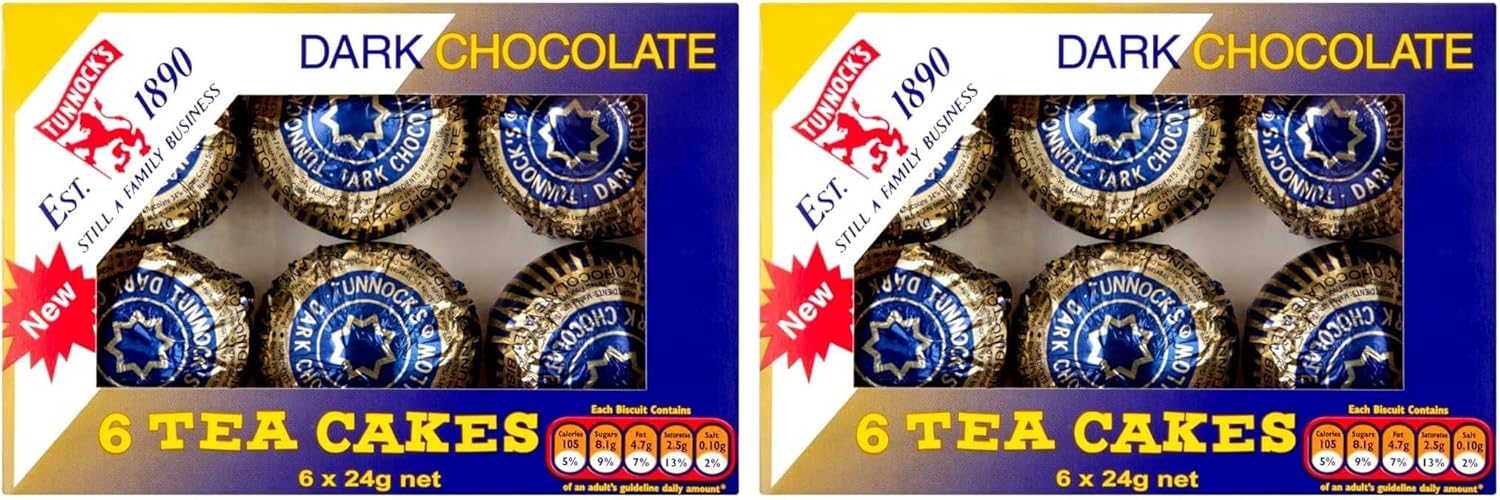 Tunnock's Tea Cakes Dark Chocolate 12 Pack - 24g (Pack of 1)