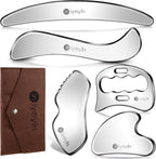 5-in-1 304 Stainless Steel Muscle & Fascia Scraper Tool Set, for Body Skin Massage and Sore Muscles,Myofascial,Iastm Tools,Soft Tissue Mobilization Tools,Full Body Gua Sha Kit,Great Gift Idea for Her