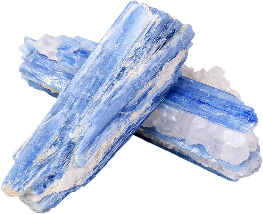 Apengshi Blue Kyanite Raw Crystals 2PCS Natural Rough Rocks Healing Crystal and Stones DIY Raw Stones Meditation Fountain Garden Home Decor