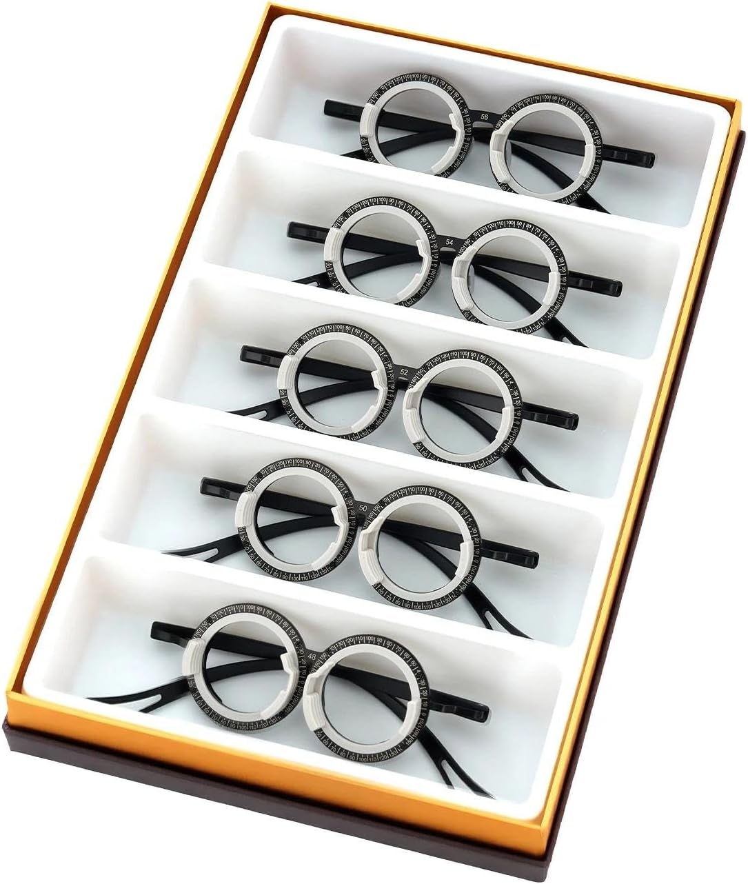High-Precision Universal Optical Trial Lens Frame, 13 Fixed PD Options (48-72mm) for Accurate Fit, 4-Slot Trial Lens Frame with Extra Nose Pads, Ideal for Optometrists Efficient Eye Exams(TF-H-48)