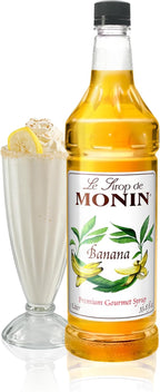 Monin - Banana Syrup | Premium Syrup for Cocktails, Mochas & More | Clean Label with No Artificial Flavors, No Artificial Preservatives (1 Liter)
