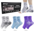 3 Pairs Neuropathy Socks for Women & Men,Nano Comprex Ankle Sleeves Protection Elastic Socks,Soothe Socks for Neuropathy Pain,Anti Fatigue Compression Foot Sleeve Brace Socks