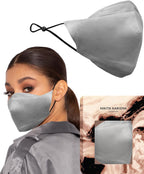 KARIZMA 90210 Silk Face Mask (Grey) - Luxury Fashion 19 Momme Mulberry Silk Mask for Women - Washable, Reusable Designer Facemask With 6A Grade Fabric