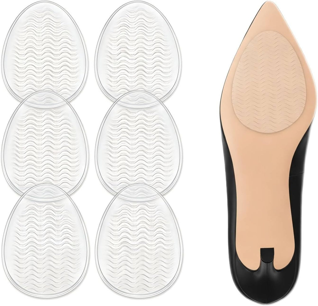 Shoe Grips on Bottom of Shoes,Clear Non Slip Shoe Pads Shoe Gummies for Heels for Pumps,Stilettos & Dress Shoes, Invisible Traction Stickers for Pointed Toe Soles Shoe Grippers Anti Slip（3 Pairs）