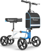 Knee Scooter，Knee Scooter for Adults for Foot Surgery，Knee Walker for Foot Injuries Compact Crutch Alternative with Dual Braking System (Blue)