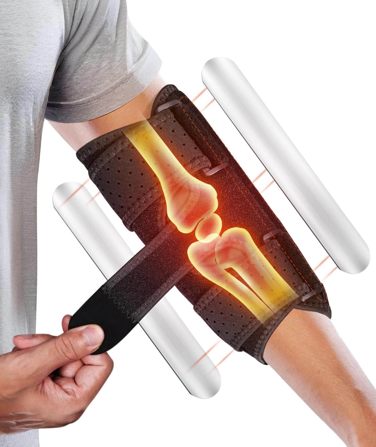 Elbow Brace for Cubital Tunnel & Ulnar Nerve Support – Adjustable Night Splint for Tennis Elbow, Tendonitis & Nerve Pain – Comfortable Elbow Stabilizer for Men & Women Fit Most