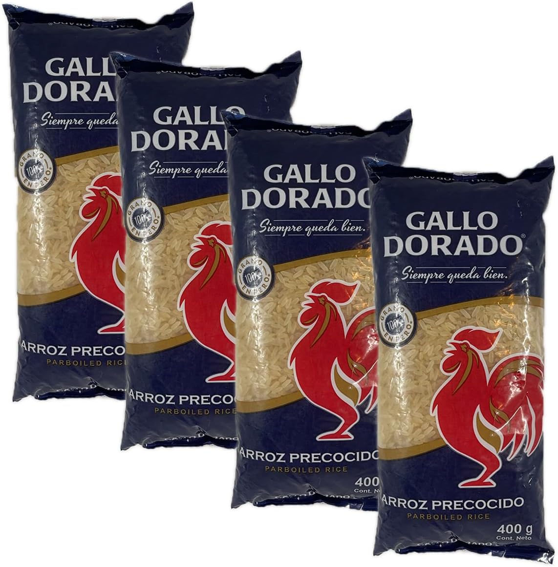 Gallo Dorado - Parboiled Rice - Arroz Precocido 400G (Pack of 4)