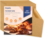 Parchment Paper Sheets, 220 Pcs Air Fryer Liners 8.5x8.5 Inch, Baking Paper Sheets, Non-Stick Precut Unbleached Parchment Paper, Oil and Water Resistant for Cookies, Bread, Cakes, Steaming, Grilling