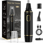 XOOMRSCP Nose Hair Trimmers for Men，Rechargeable Hair Trimmer 2 in 1 Painless Multifunctional Ear and Nose Hair Trimmer with IPX7 Waterproof Dual Edge Blades (Black)