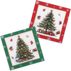 50Pcs Christmas Napkins Paper Disposable Christmas Tree Cocktail Napkins Double Sided Design Xmas Table Napkin for Xmas Luncheon Dinner Party Supplies