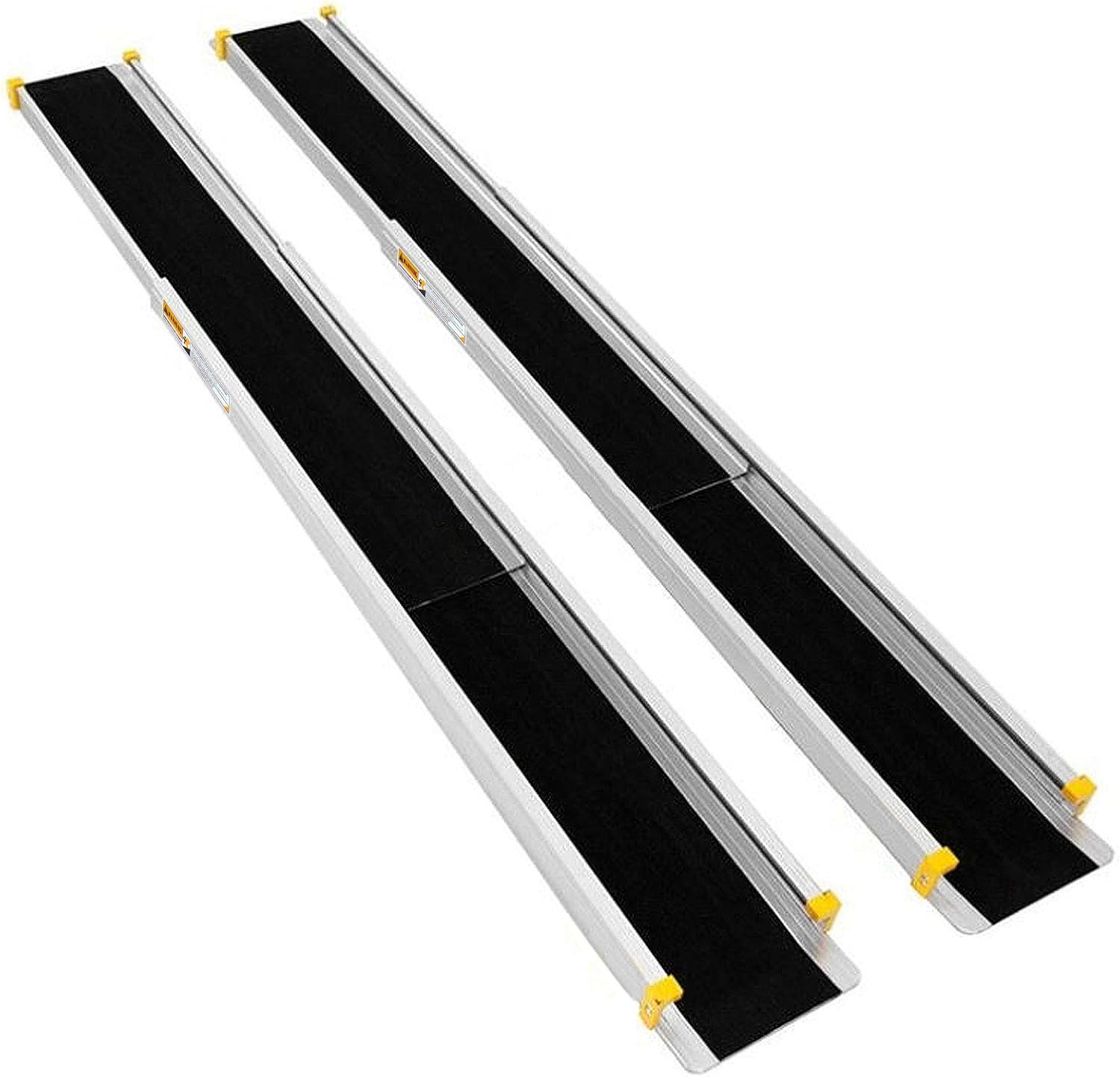 Goplus Wheelchair Ramp, Adjustable Portable Aluminum Ramps with Non-Skid Surface for Home Steps Stairs Doorways, 4' / 6'/ 7' Telescopic Handicap Ramp 600 LBS Capacity (4' to 7')