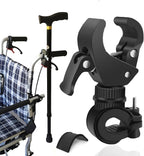 2Pcs Cane Holder for Walker,Wheelchair,Drive Rollator,Universal Crutches Stick Rack Bracket Accessories,360° Rotatable Adjustable Stick Rack,Clamping Diameter 0.8 - 1.38 inches