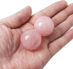 Hand Exercise Balls 30mm for Women - Set of 2 Natural Crystal Stone Spheres - Finger Joint Relief & Stress Relax, Perfect Size for Women's Hands, Rose Quartz
