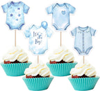 36 Pack Baby Boy Cupcake Toppers Baby Shower Cupcake Picks It's a Boy Star Cake Decorations for Kids Gender Reveal Birthday Party Supplies Blue Style 1