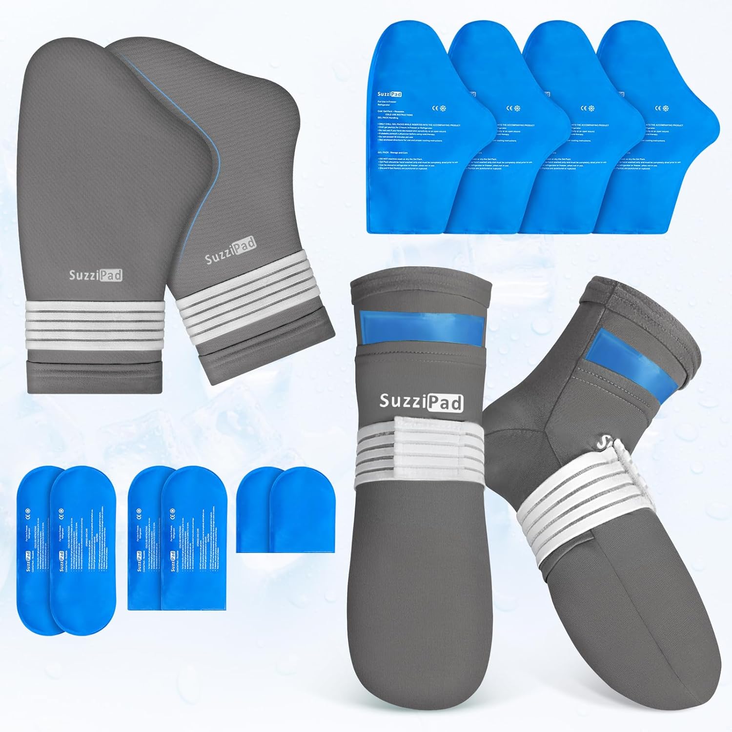 SuzziPad Cold Therapy Socks & Hand Ice Pack, Cooling Gloves for Chemotherapy, Chemo Care Package for Women and Men, L