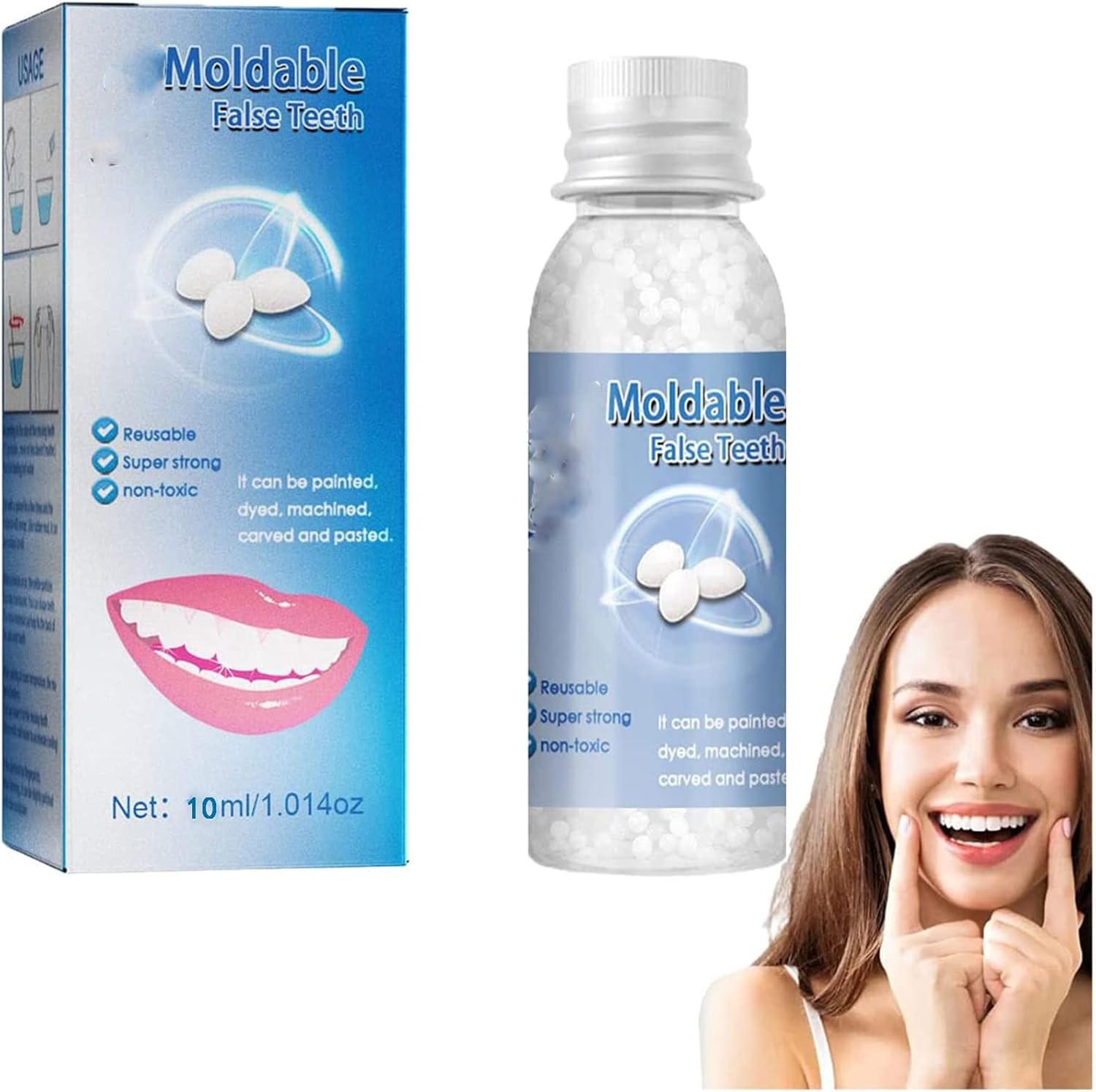 Tooth Repair Granules for Everyone,Temporary Tooth Repair Kit,Thermal Beads for Filling Fix The Missing and Broken Tooth,Restoring a Confident Smile (10ml)