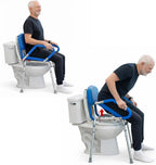 Platinum Health GentleBoost Uplift Raised Toilet Seat with Handles, Padded Bedside Commode Chair for Toilet, Elderly,Handicap Assistance Products, Elevevated, Adjustable with Arms, for Seniors (Blue)