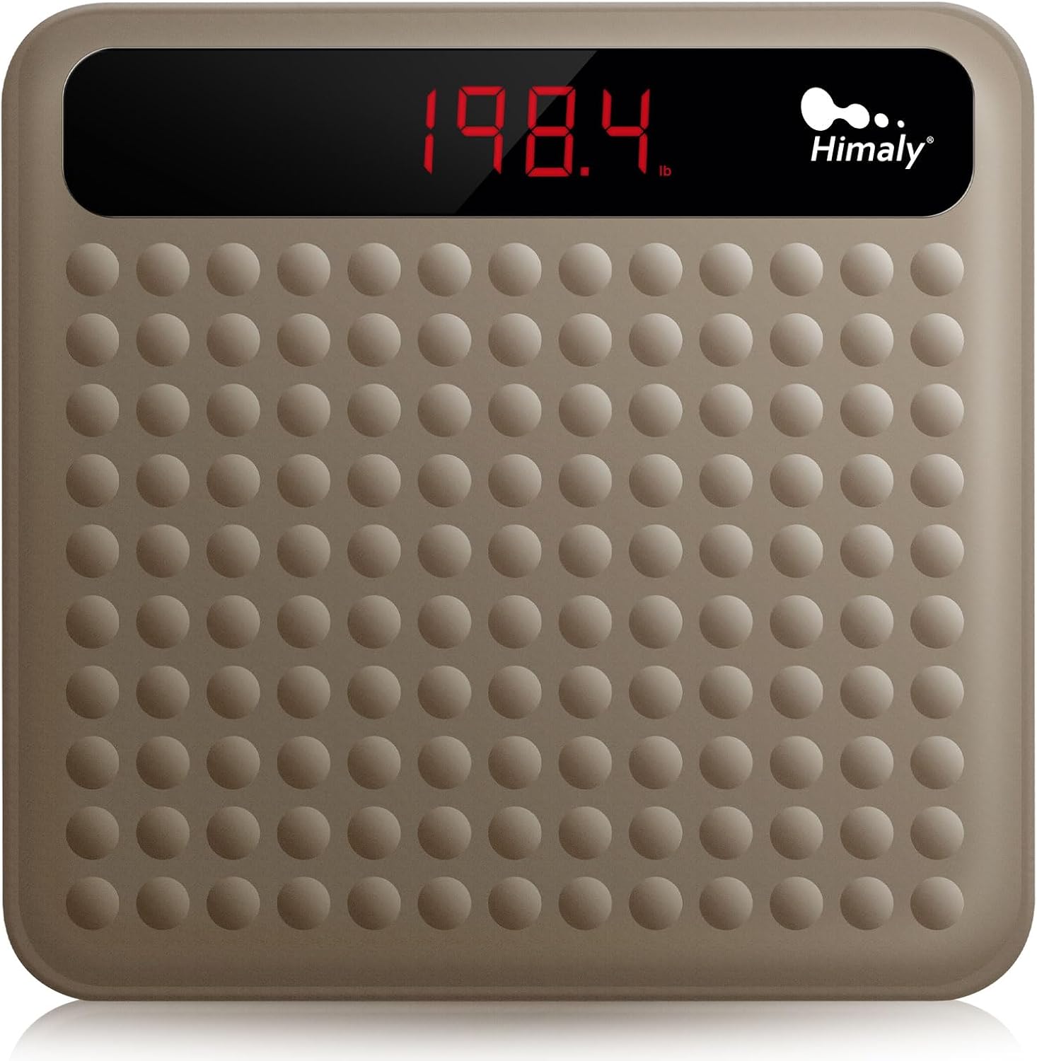 himaly Digital Body Weight Scale Bathroom Scale, Step-On Technology High Precision Measurements Scales with Large Non Slip Silicone Platform and LCD Digital Display, 400lbs/180kg Capacity, Brown