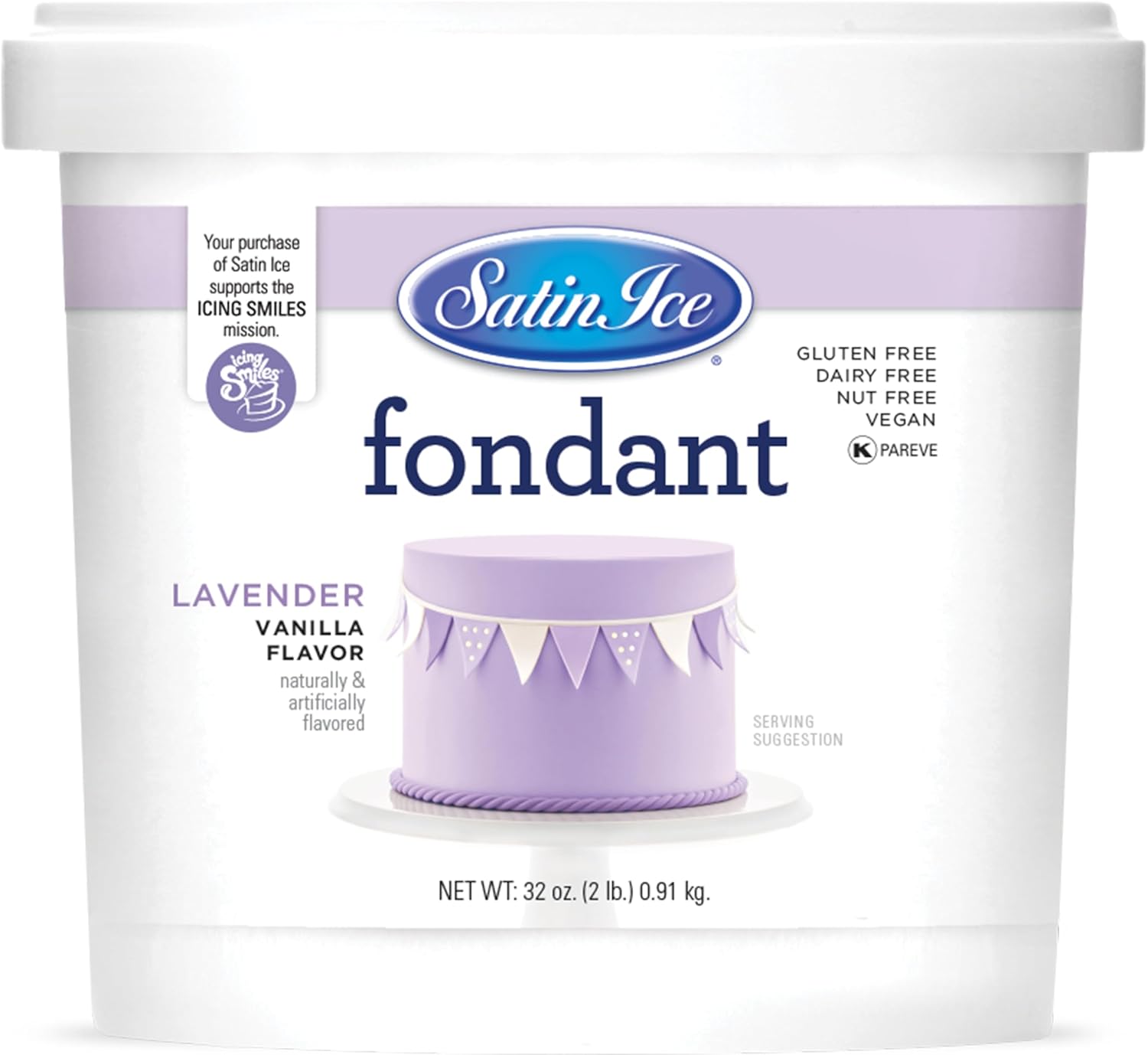 Satin Ice Fondant for Cake Decorating, Lavender (2 Pound)