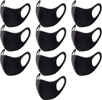 10PCS Kids Black Face Mask Covers with Elastic Ear Loop Cover Full Face Anti-Dust, Unisex, Washable, Breathable, and Reusable (Kids)