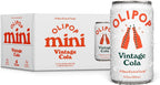 OLIPOP Minis Prebiotic Soda Pop, Vintage Cola, Pantry Pack Packed with Prebiotics, Fiber, and Botanicals, Gluten Free, GMO Free, 7.5oz (6-Cans)
