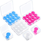 Frienda 21 Pairs Ear Plugs for Sleeping Reusable Moldable Silicone Earplugs Soft Noise Cancelling Earplugs Sound Blocking Ear Plugs with Case for Swimming Concert 32dB NRR (White, Blue, Rose Red)