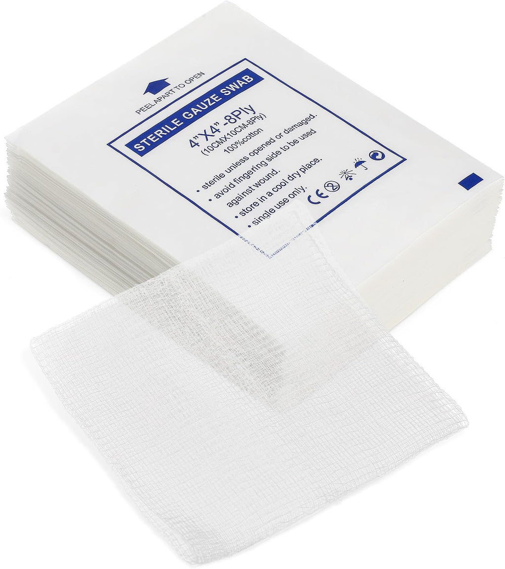 50pcs Non-Stick Gauze Pads 10x10cm Medical Bandaging Supplies Highly Absorbent Gauze Swabs for Emergency First Aid Care