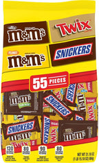 SNICKERS, M&M'S & TWIX Fun Size Chocolate Candy Variety Mix, 31.18-Ounce 55 Piece Bag