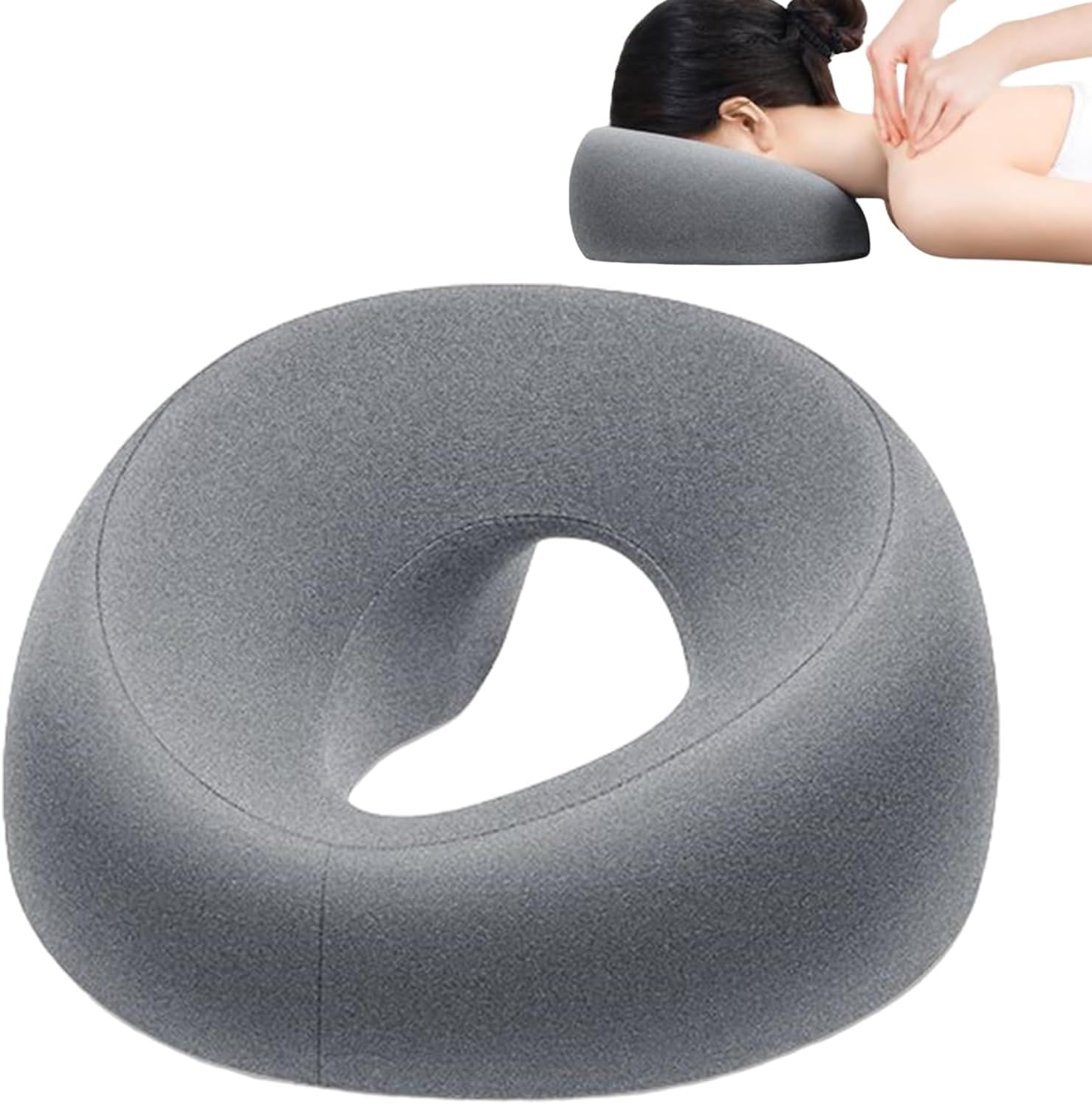 Face Down Pillow - Soft Cotton Napping Pillow Prone Cushion Face Pillows Breathable Headrest Faces Cushions Adjustable Memory Foam Stomach Sleeping Pillows Neck Travel Massage Headrest