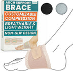 Vive Foot Arch Support Brace (Pair) - Wrap Corrector for Flat Feet, Plantar Fasciitis, Pain Relief - Compression Sleeve Strap, Gel Bands Inserts for Women & Men (Beige)