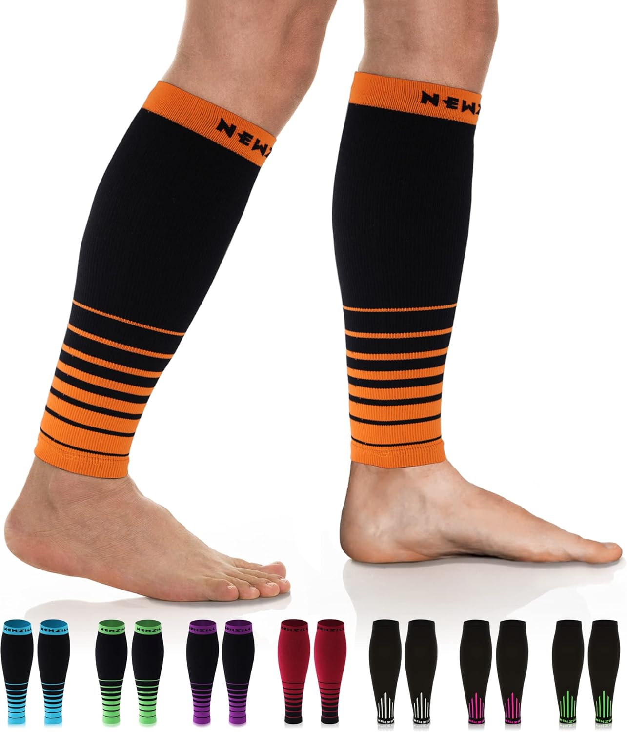 NEWZILL Compression Calf Sleeves (20-30mmHg) for Men & Women Perfect Option to Compression Socks for Running Travel Nursing