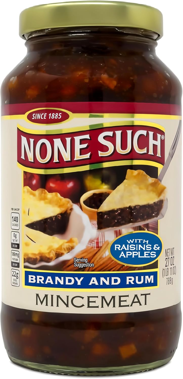 None Such Mincemeat Brandy & Rum - Pie Filling with Apples and Raisins, 27 Ounce (Pack of 1)