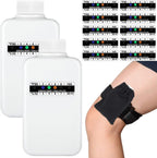14 Pcs Urine Test Complete Kit,Includes 2 Empty Bottles,10 Adhesive Temperature Test Strip,Hidden Leg Strap Oxford Pouch,Temperature Test Urine Strip Sticker,Portable Travel Urine Test Bottle