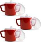 Providence Spillproof Compact 8oz Adult Sippy Cup with 2 Handles - Sip Cups for Adults for Limited Mobility - Handicapped Accessories - Handicap Cups for Elderly Care - Made in the USA - Red - 3
