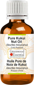 Greenwood Essential Pure Kukui Nut Oil (Aleurites moluccanus) Cold Pressed 100ml (3.38 oz)