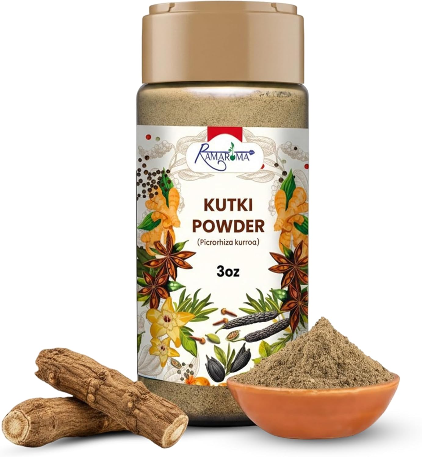 Kutki Root Powder 3oz (Picrorhiza Kurroa) – Pure Katuki Herbal Powder – Traditional Ayurvedic Wellness Herb – Non GMO, No Fillers, Finely Ground Whole Root