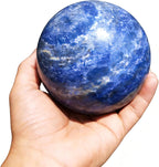Natural Stone Crystal Sphere Feng Shui Home Decoration Ball Positive Energy Scrying Orb for Meditation Tool for Spiritual Space Purification Globe(Diameter6-7cm Lapis Lazuli Sphere)