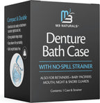 Denture Bath Case and Retainer Case, Denture Bath Cup for Invisalign Retainers Mouthguards Dentures Cleaner Kit with Strainer Spill-Free Portable Retainer Cleaner Case by M3