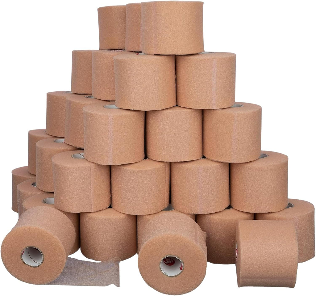 Cramer Tape Underwrap, Bulk Case of 48 Rolls of PreWrap for Athletic Taping, Hair Tie, Headband, Patellar Support, Pre-Wrap Athletic Tape Supplies, 2.75" X 30 Yard Rolls of Pre Wrap, Beige