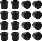 16pcs 7/8 Inch Round Chair Leg Tips Caps, Non-Slip Rubber Chair Leg Floor Protectors, Black Furniture Leg Caps Fit for 0.82"-0.87" (21-22mm) Diameter Round Feet