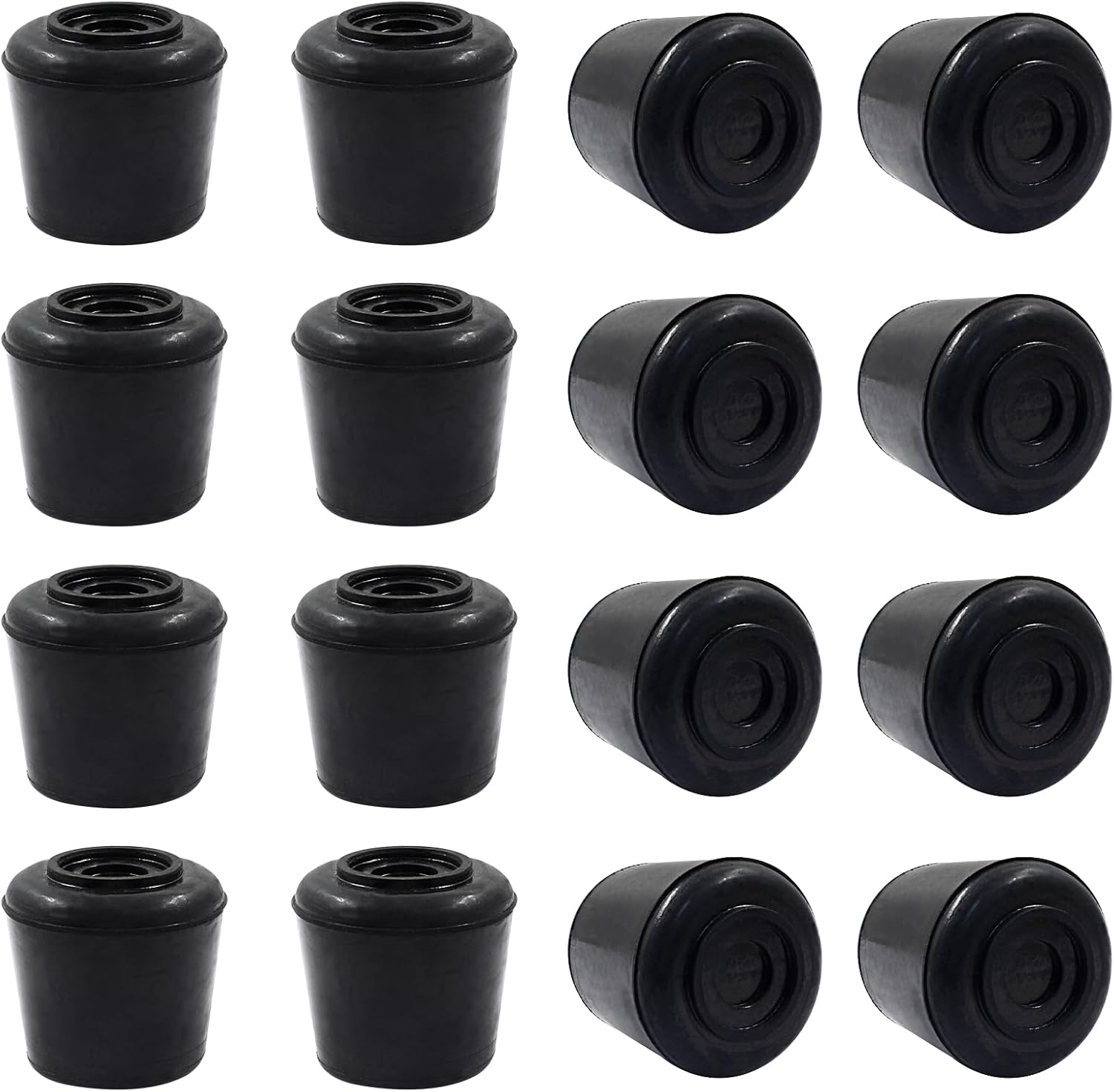 16pcs 7/8 Inch Round Chair Leg Tips Caps, Non-Slip Rubber Chair Leg Floor Protectors, Black Furniture Leg Caps Fit for 0.82"-0.87" (21-22mm) Diameter Round Feet