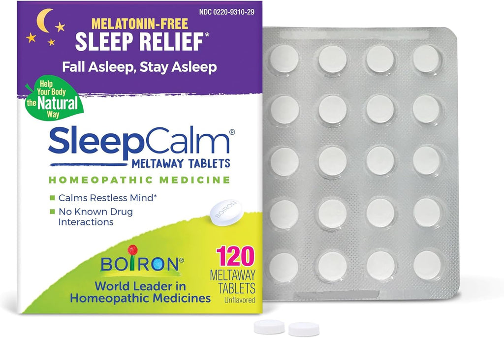 Boiron SleepCalm Tablets Sleep Aid for Deep, Relaxing, Restful Nighttime Sleep - Melatonin-Free and Non Habit-Forming - 120 Count